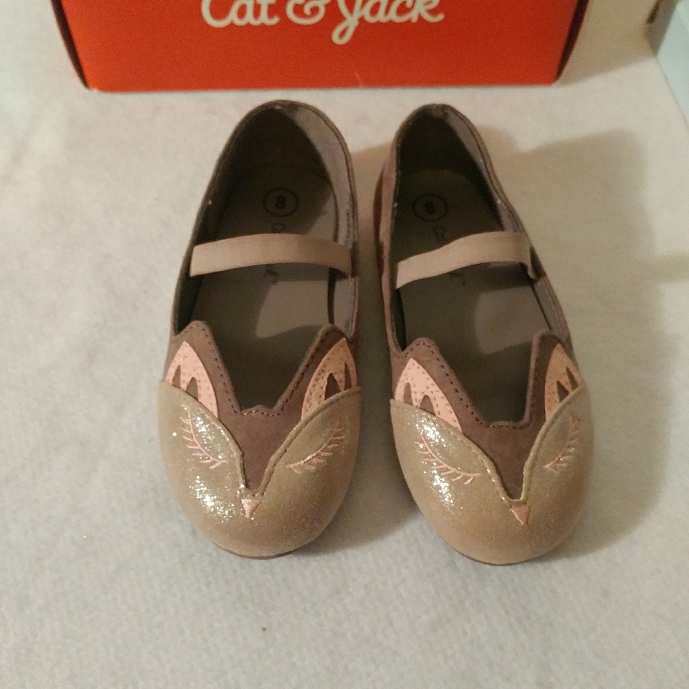 Toddler Girls Golden Brown Fox Mary Janes sz 8 NWB